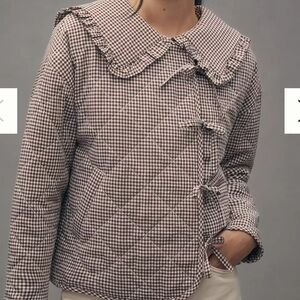 Maeve Anthropologie Collared Quilted Jacket MEDIUM